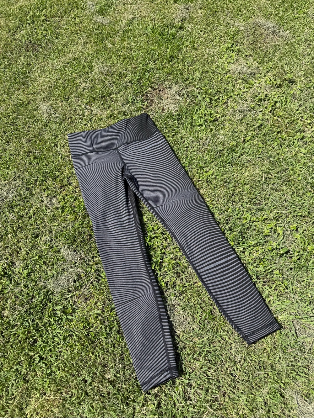 Vimmia Black and Gray Striped High-Waist Leggings